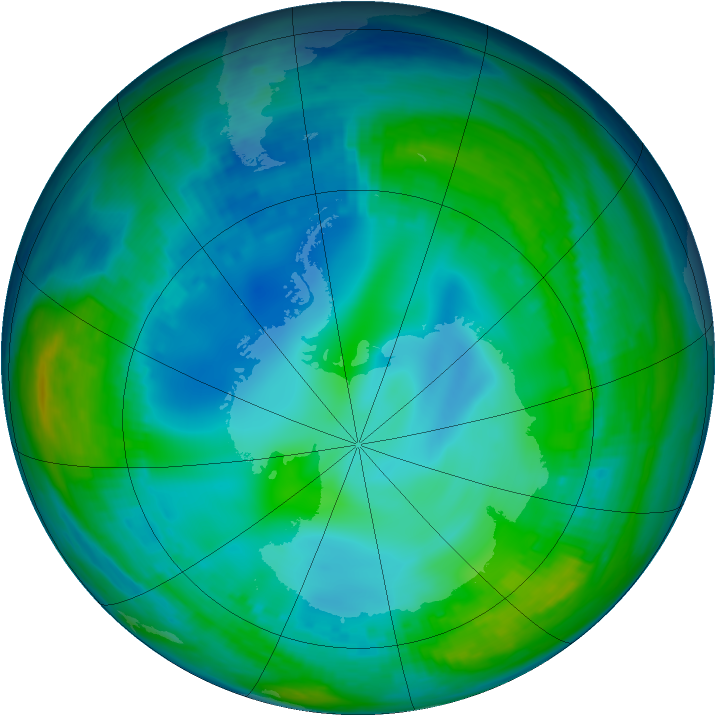 Antarctic ozone map for 23 May 1998